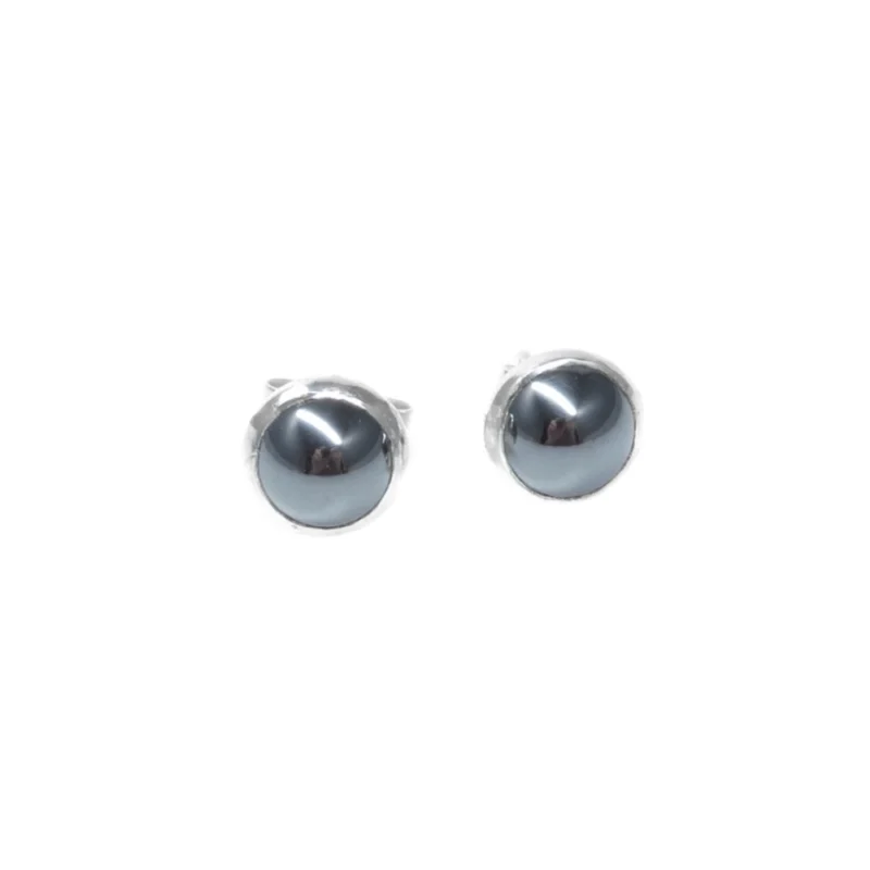 sterling silver and 6mm Hematite earrings